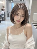 大人可愛いツーウェイバング×ハイトーングレージュ韓国風
