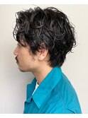 センターパートメンズパーマ