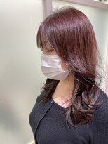 フレーム ヘア ルーム 天王寺駅前店(FRAME hair room)&nbsp;暖色系カラー/ピンクブラウン/韓国ヘア/フェザーバング
