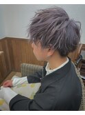 ソフトマッシュ透明感アッシュメンズ無造作くせ毛風カジュアル
