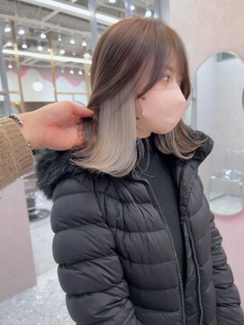 ロンド レア 天神大名店(Lond Le’a) ダブルカラー/インナーカラー/イヤリングカラー/顔まわり/ボブ