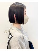 【松戸　石山】前髪なし切りっぱなしボブセンターパート