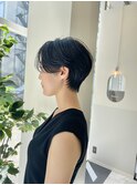 30代40代50代耳かけショート前髪なしハンサムショートカット小顔