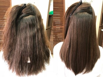 ヘアーサロン ベルダ(HAIR SALON Beldad)の写真/どんな髪質も自然な仕上がりになる縮毛矯正。他店ではできなかったブリーチ毛も一度お見せください◎