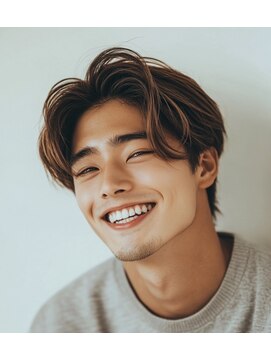 メンズ ルシードスタイル アウラ 松戸市五香(LUCIDO STYLE Aura) アップバング【五香#メンズカット#＜理容室＞#ブリーチ#眉毛】