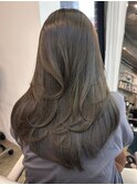 フェミニンカール大人ヘアモテ髪前髪パーマオフィスヘア