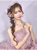 サイド編みこみアレンジ/結婚式/20代30代/