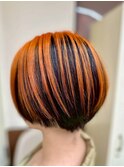 【コーラルオレンジ/クールショート】池袋美容室