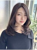 20代30代40代韓国ヘア顔周りカットハイレイヤーカットグレージュ