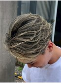 MEN’S HAIR/サーフカール/刈り上げセンターパート/ブリーチ
