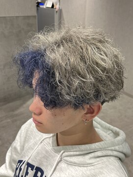 テクト バイアッシュ 吉祥寺店(Tect by Ash) 刈り上げツーブロックマッシュインナーカラーシルバーブルー