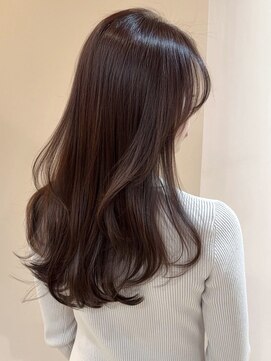 韓国ヘア アッシュブラウン 透明感カラー レイヤーカット 艶髪