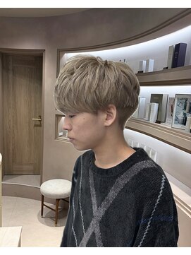 エレノア 静岡店(Eleanor) 【八重津】メンズハイトーンミルクティーベージュ×マッシュ