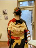 成人式ヘアと着付け