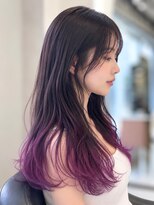 ジエクト ヴィシア(The Ect VIXIA) 裾カラー/パープル/ラベンダー/デザインカラー/20代/心斎橋