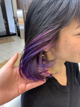 クオリス 上板橋店(QUALIS) 大人インナーカラー★パープル/ピンク/ボブ/グラデーション