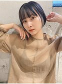 小顔に見える大人ショートボブ/インナーカラー