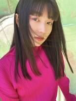 バイフィフス 原宿/表参道(by fifth)&nbsp;ぱつっと前髪/暗髪グレージュ/ぱっつん前髪