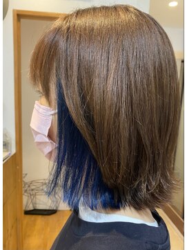 ネオリーブニコ 大井町店(Neolive Nico) ブルー系　インナーカラー×シアーグレージュ