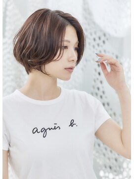 ミチオ ノザワ ヘアサロン ギンザ(Michio Nozawa HAIR SALON Ginza) グレーベージュ☆ニュアンスカラー☆ヘルシースタイル斜めバング