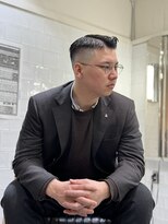 メリケンバーバーショップ フクオカ(MERICAN BARBERSHOP FUK)&nbsp;ハイライトマッシュパーマウルフアッシュブラック