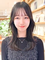 ルエ(rue) ミディアムレイヤーカットストレートロングウルフカットベージュ