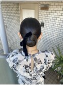 タイトアレンジ タイトシニヨン 参列ヘア