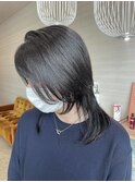韓国風黒髪ウルフカット