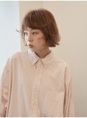 切りっぱなしボブ/ミニボブ/丸くないボブ/ヘーゼルベージュ