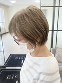 くびれショートボブ40代50代グレイカラー白髪染め白髪ぼかし