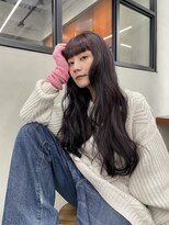 ニコ トウキョウ 渋谷(nico TOKYO)&nbsp;ダブルカラーチェリーレッドピンクブラウン韓国レイヤーロング