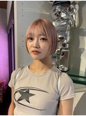 ボブ×ピンクベージュ