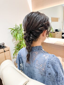 ヘアセット/柏の葉美容室/編みおろし