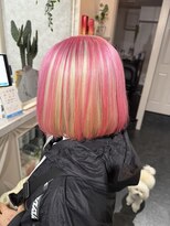 コアブラン 原宿 明治神宮前(CORE blanc)&nbsp;デザインカラー/アンブレラカラー/ボブ/ピンクカラー/ブロンド