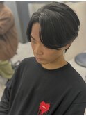 ショートウルフ×センターパート