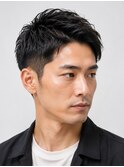 大人メンズアップバングツーブロックビジネスマン