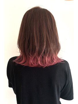 ヘアーバイモンキー(Hair by Monkey) 裾カラーチェリーピンク