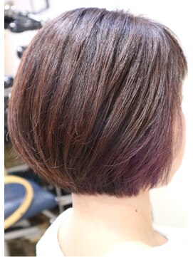 アフラワーヘア(a FLower HAIR) パープルアッシュ☆ショートボブ