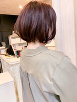 キャアリー(Caary)&nbsp;福山市美容院人気　丸み前下がりボブ　イルミナカラーCaary