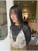 コントラストカラー/ぱっつんストレート