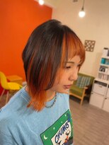 サボン ヘア デザイン カーザ(savon hair design casa+) ハイトーンインナーオレンジ/フェイスフレーミングカラー