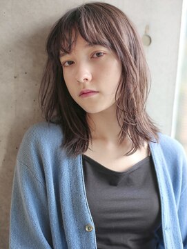 アンドレイ 表参道(andrey) [ANDREY]グレーベージュ/レイヤーロング/前髪パーマ黒髪カタログ