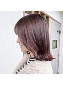 外ハネスタイル×レッドブラウン×髪質改善トリートメント