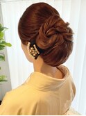 訪問着 大きめシニヨン【福島/ヘアセット】
