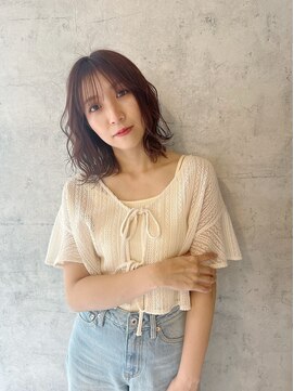 ヘアーアトリエ ラフェル(hair atelier Rafel) ミディアム/ふんわりウェーブ巻き/ピンクブラウン