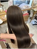 オリーブグレージュ 艶髪 グレージュ透明感カラー 髪質改善