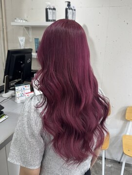 アジールヘア 北千住駅西口店(agir hair) 暖色系ワインピンクレッドカラー 北千住