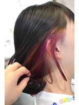 ポタム 東中野(potamu)&nbsp;黒髪ボブにこっそりカラフルインナーカラー