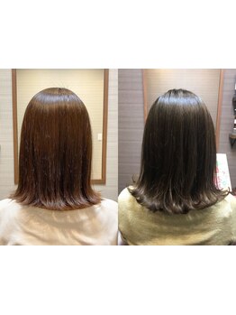 【カラーをすること自体が髪質改善】当店独自の髪質再生で白髪染めも驚きの仕上りを実感[自由が丘駅1分]