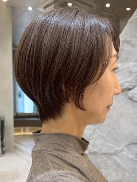 ソワネ 表参道(soigne) 表参道白髪ぼかしハンサムショートカットアッシュブラウン30代